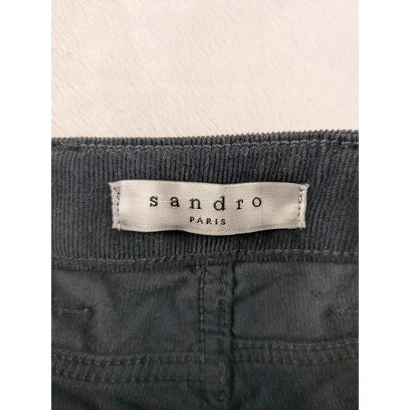 Sandro Corduroy Pants High Rise Supper Skinny Fit Casual Black Size‎ 24x30 - Picture 4 of 15